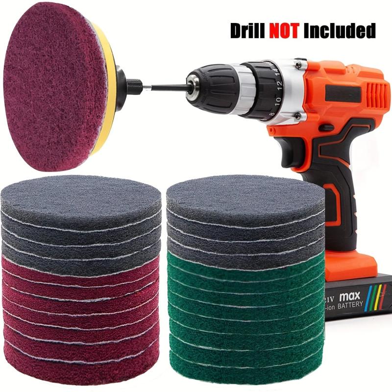 11pcs Power Scouring Pads Cleaning Brush Kit 10-16cm for Kitchen Bathroom Auto