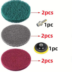 11pcs Power Scouring Pads Cleaning Brush Kit 10-16cm for Kitchen Bathroom Auto