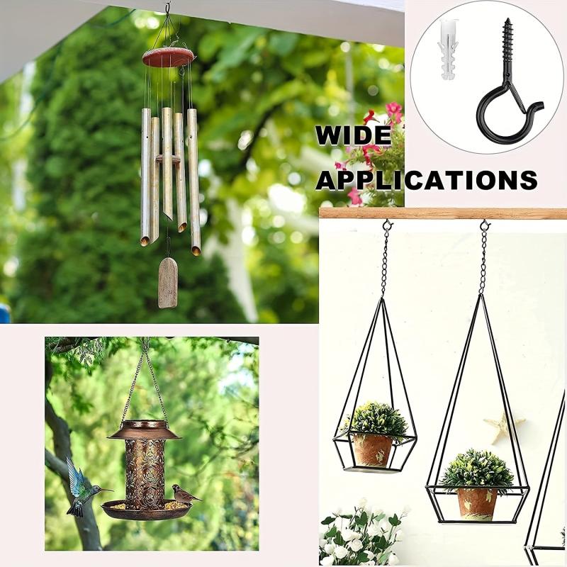 10pcs String Light Hooks with Safety Buckles for Hanging Patio Lights