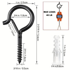 10pcs String Light Hooks with Safety Buckles for Hanging Patio Lights