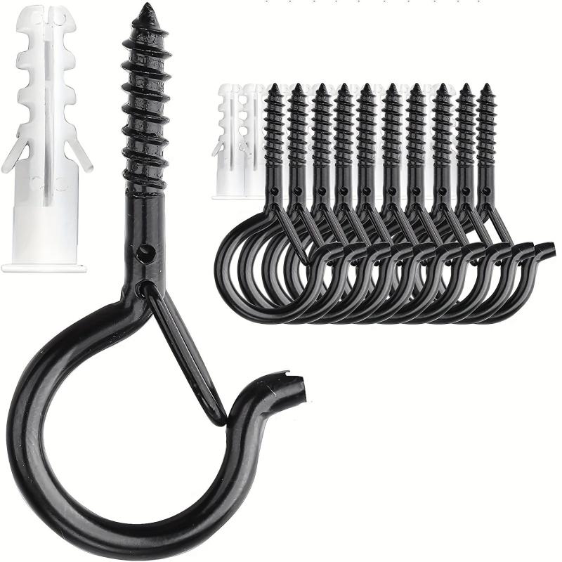 10pcs String Light Hooks with Safety Buckles for Hanging Patio Lights