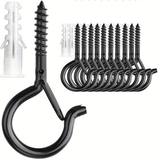 10pcs String Light Hooks with Safety Buckles for Hanging Patio Lights
