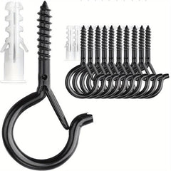 10pcs String Light Hooks with Safety Buckles for Hanging Patio Lights