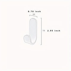 6pcs Transparent Adhesive Hooks Wall Mount Brushed