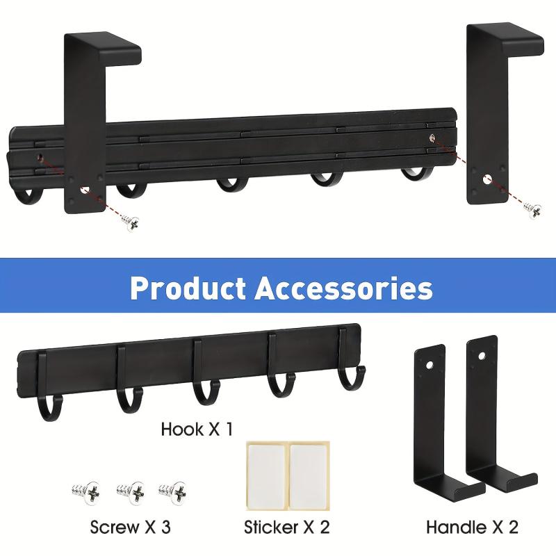 5-Hook Over-the-Door Hanger for Clothes Towels Coats Bags