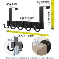 5-Hook Over-the-Door Hanger for Clothes Towels Coats Bags