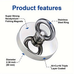 Neodymium Magnet Salvager Set 90 72KG Pulling Force