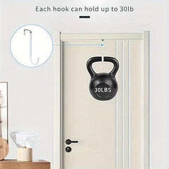 4 Upgraded Long Door Hooks With Rubber - Heavy Duty Storage Hooks