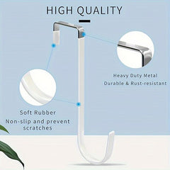 4 Upgraded Long Door Hooks With Rubber - Heavy Duty Storage Hooks
