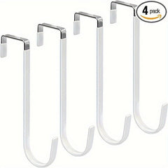 4 Upgraded Long Door Hooks With Rubber - Heavy Duty Storage Hooks