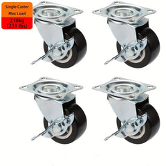 4pcs Heavy Swivel Caster Wheels With Brake Furniture Hardware Caster