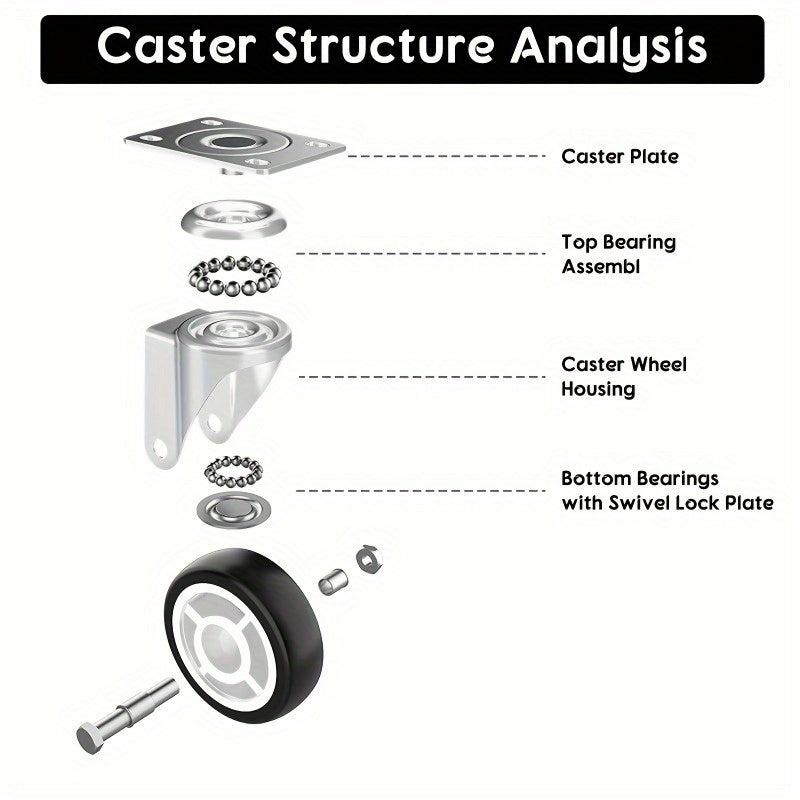 4pcs Heavy Swivel Caster Wheels With Brake Furniture Hardware Caster