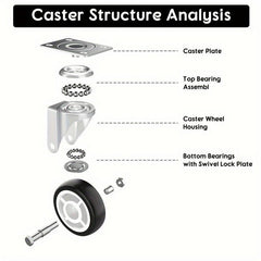 4pcs Heavy Swivel Caster Wheels With Brake Furniture Hardware Caster