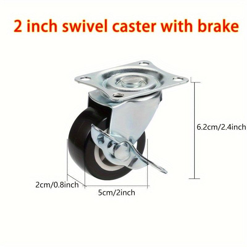 4pcs Heavy Swivel Caster Wheels With Brake Furniture Hardware Caster