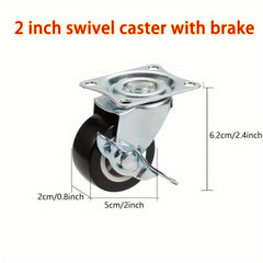 4pcs Heavy Swivel Caster Wheels With Brake Furniture Hardware Caster