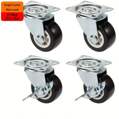 4pcs Heavy Swivel Caster Wheels With Brake Furniture Hardware Caster