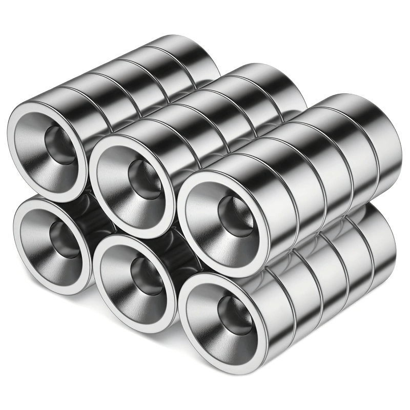 30pcs 10x3mm Neodymium Magnets w/ Holes 3mm - Heavy Duty Countersunk Magnets