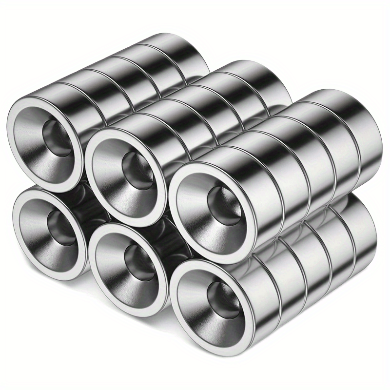 30pcs 10x3mm Neodymium Magnets w/ Holes 3mm - Heavy Duty Countersunk Magnets