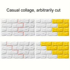 3D Foam Brick Pattern Wallpaper Waterproof Wall Stickers for Bedroom Living Room