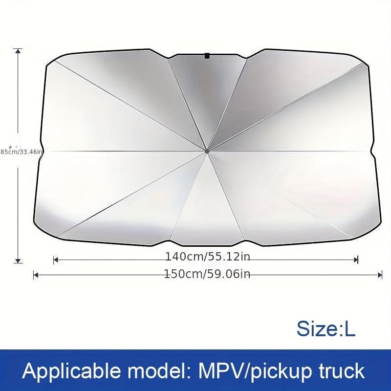 Foldable Car Sun Shade for UV Rays Protection - Front Windshield Visor Protector