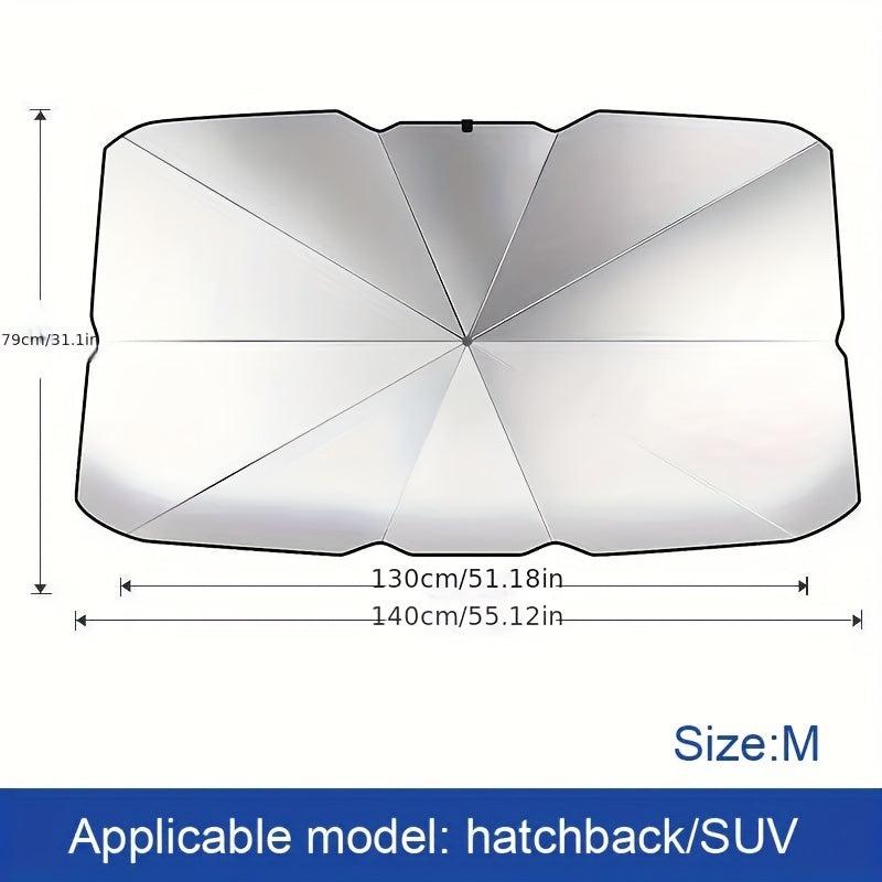 Foldable Car Sun Shade for UV Rays Protection - Front Windshield Visor Protector