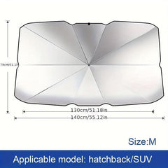 Foldable Car Sun Shade for UV Rays Protection - Front Windshield Visor Protector