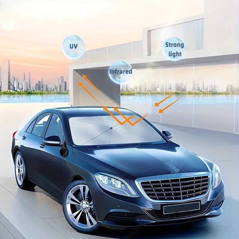 Foldable Car Sun Shade for UV Rays Protection - Front Windshield Visor Protector