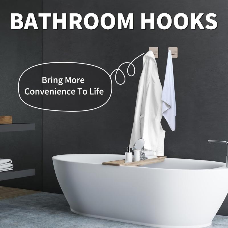 Stainless Steel Heavy Duty Adhesive Hooks for Towels