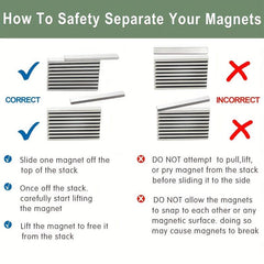 Neodymium Bar Magnets 40 x 10 x 3 with Adhesive