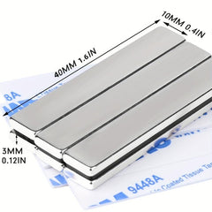 Neodymium Bar Magnets 40 x 10 x 3 with Adhesive