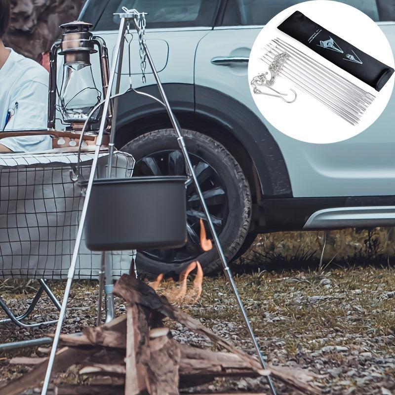 Camping Tripod for Cooking & Grilling, Adjustable Chain, Storage Bag