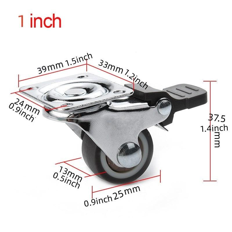 4pcs Soft Rubber Swivel Caster Roller Wheels for Trolleys & Furniture