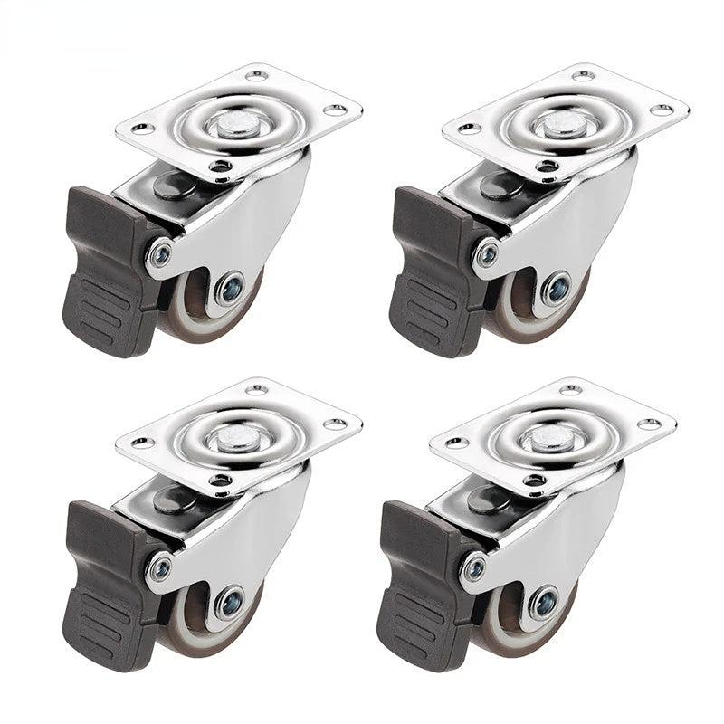4pcs Soft Rubber Swivel Caster Roller Wheels for Trolleys & Furniture