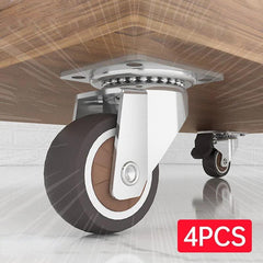 4pcs Soft Rubber Swivel Caster Roller Wheels for Trolleys & Furniture
