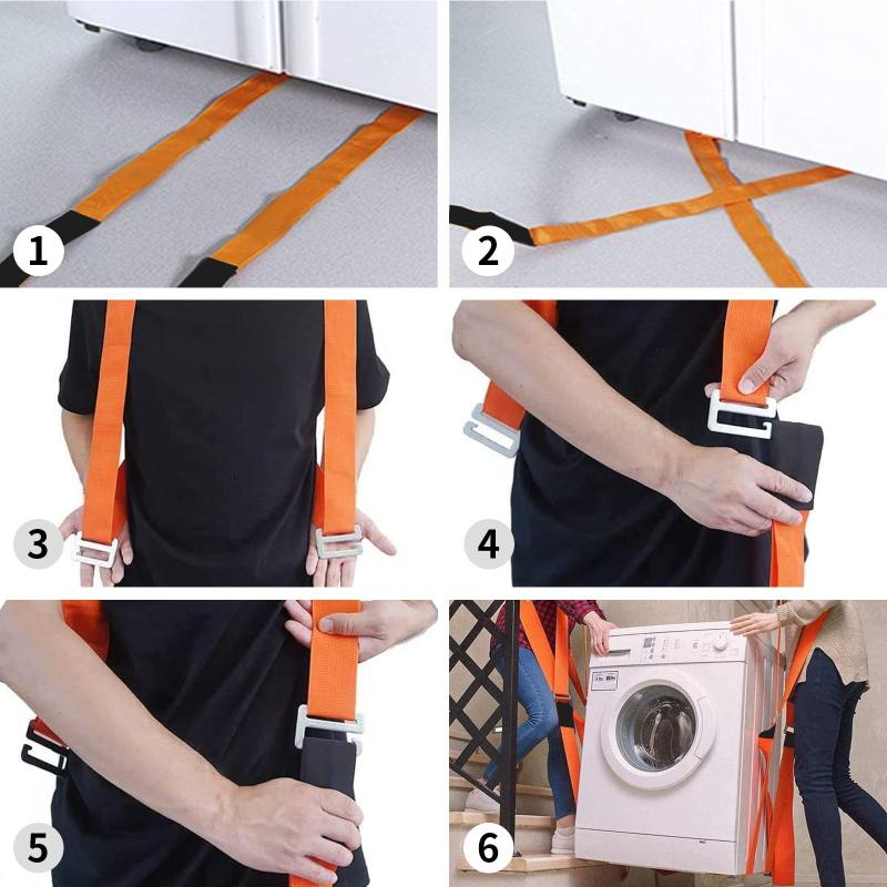 2 Person Furniture Lifting Straps Moving And Handling Belts