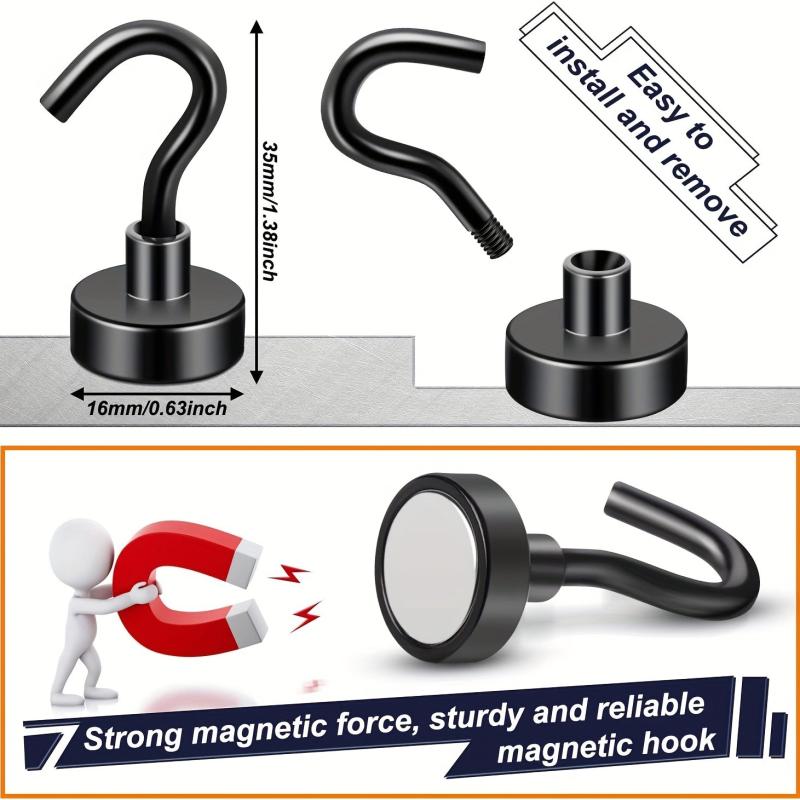 6pcs Magnetic Hook 11 34 KG Strong Neodymium Magnet Hook For Hanging