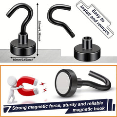 6pcs Magnetic Hook 11 34 KG Strong Neodymium Magnet Hook For Hanging