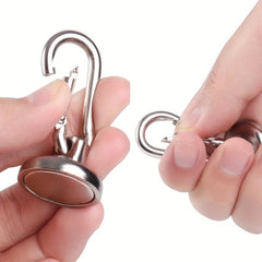 4pcs Silvery Magnetic Hooks 22KG 50LBS with Swiveling Carabiner