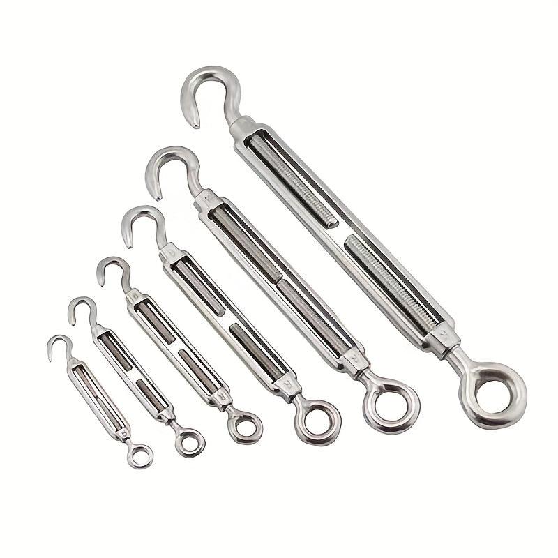 304 Stainless Steel Eye & Hook Turnbuckle M4 M12 Heavy Duty Wire Rope Tension