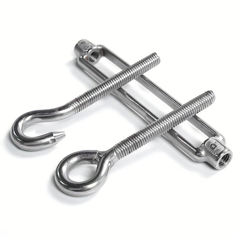 304 Stainless Steel Eye & Hook Turnbuckle M4 M12 Heavy Duty Wire Rope Tension