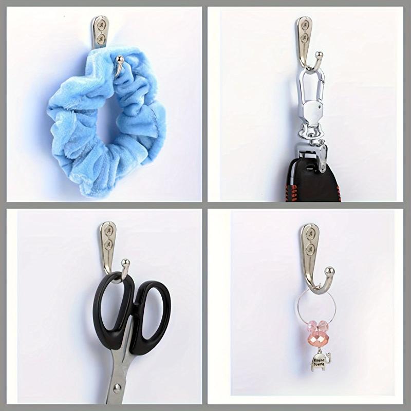 10pcs Stainless Steel Heavy Duty Wall Hooks For Towels And Clothes