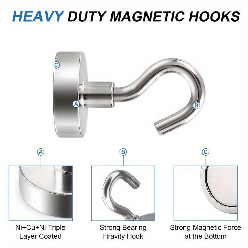 8pcs Magnetic Hooks 25Lbs Heavy Duty S Hooks for Kitchen Refrigerator