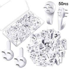 50pcs Plastic Hooks Invisible Nail Screws Traceless Suspension Kit
