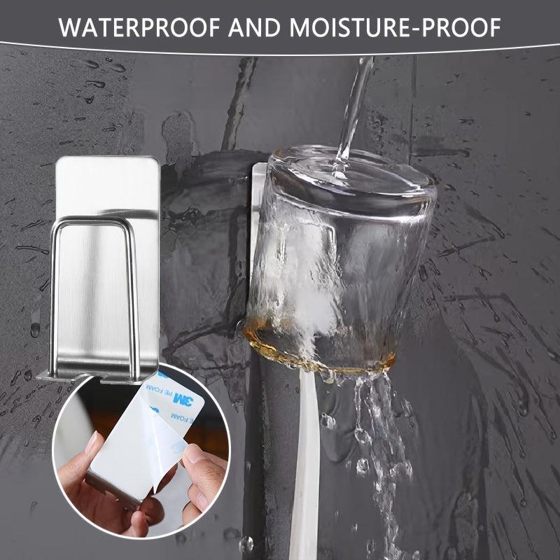 Stainless Steel Toothbrush Cup Holder Wall Hanging Rack