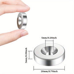 4pcs Neodymium Disc Hole Magnets w/Screws 20x5mm