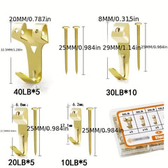 55pcs Metal Reinforced Picture Frame Hook Combo Box
