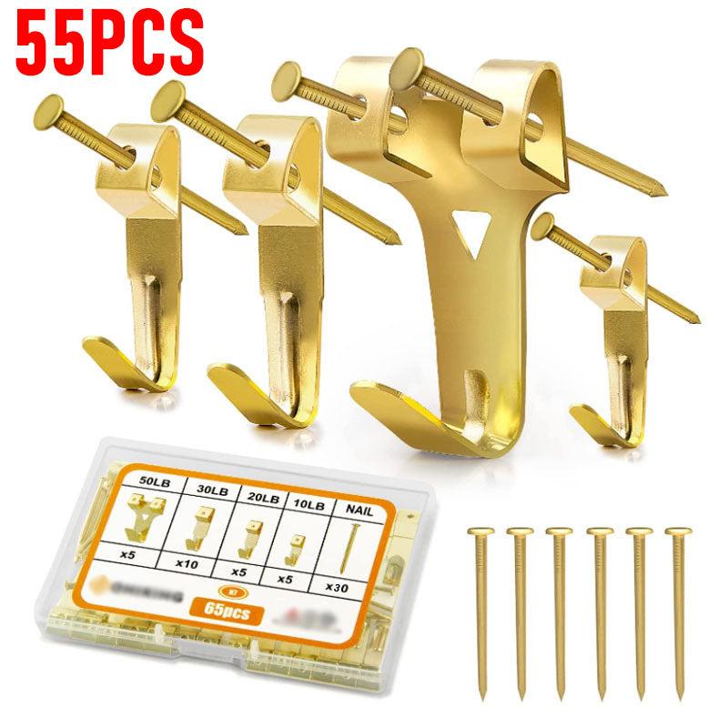 55pcs Metal Reinforced Picture Frame Hook Combo Box