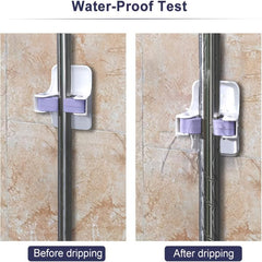 Sturdy Broom Holder Wall Mount Broom Gripper Holds Self Adhesive No Drilling
