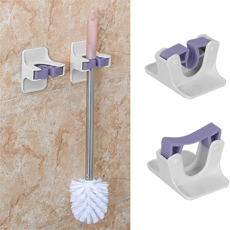 Sturdy Broom Holder Wall Mount Broom Gripper Holds Self Adhesive No Drilling