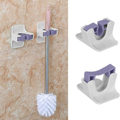 Sturdy Broom Holder Wall Mount Broom Gripper Holds Self Adhesive No Drilling
